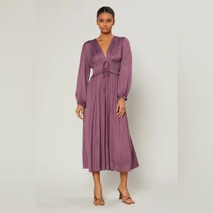Current Air Sidonie Pleated Maxi Dress in Prune, size XS